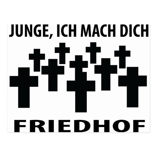 Ich Mach dich Friedhof T-Shirt Ikone Postkarte