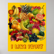 Ich mag Frucht Plakate