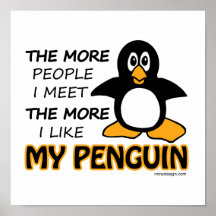 Ich mag meinen Pinguin Posterdruck