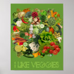Ich mag Veggies Plakat