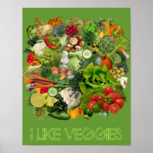 Ich mag Veggies Plakat