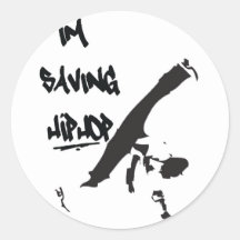 Ich rette Hiphop Runder Aufkleber