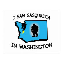 Ich sah Sasquatch in Washington Postkarten