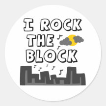Ich schaukele den Block Runder Sticker