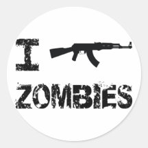 Ich schieße Zombies Runder Aufkleber