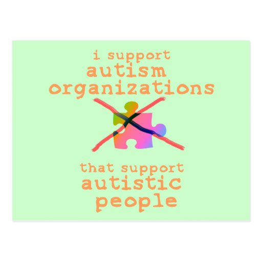 Ich stütze Autismus-Organisations-Postkarten