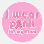 Ich trage ein rosa Band für meine Mamma Runder Aufkleber