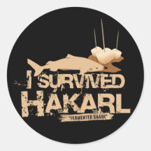 Ich überlebte Hákarl Aufkleber