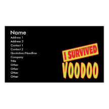 ICH ÜBERLEBTE VOODOO VISITENKARTEN VORLAGEN