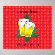 Ich will Bier für Weihnachten Plakatdruck