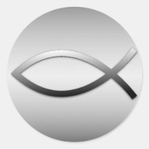 Ichthys Jesus Fische Runder Aufkleber