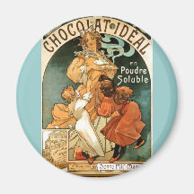 Ideal Alphonse (Alfons) Mucha Chocolat Kühlschrankmagnete