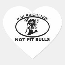 IGNORANZ NICHT PITBULL DES VERBOT-PITBULL HERZAUFKLEBER