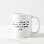 Ihr armes, nicht meinen Notbecher planend Kaffee Tasse