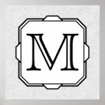 Ihr Brief. Kundenspezifisches Monogramm. Grau, Sch Posterdruck