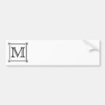 Ihr Brief. Kundenspezifisches Monogramm. Schwarzwe Auto Sticker