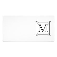 Ihr Brief. Kundenspezifisches Monogramm. Schwarzwe Bilderkarte
