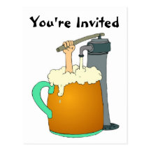 Ihr eingeladen zu einer Bier-Party-Postkarte