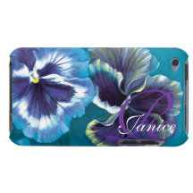 "Ihr Namens" Pansyblumenaquaipod-Touchfall Barely There iPod Etuis
