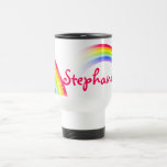 "Ihr Namens" Regenbogen-Reiseclubbecher (mit 9 Buc Teetassen