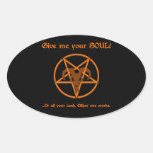 Ihr Soul oder Bargeld Satan Pentagramm und Ziegen- Aufkleber