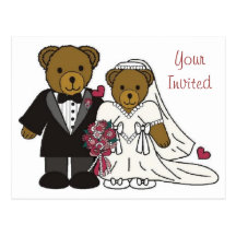Ihre eingeladene Wedding Teddybär-Postkarte
