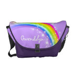 "Ihre lila Schule des Namens" Regenbogens Kinder Kuriertaschen