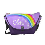 "Ihre lila Schule des Namens" Regenbogens Kinder Kurier Taschen