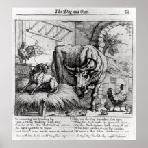 Illustration für 'den Hund und das Ox Posterdrucke