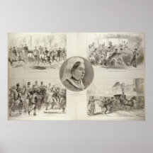Illustrationen von Angriffen auf Königin Victoria Posterdruck