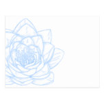 Illustrierte Blumen-blaue moderne Postkarte