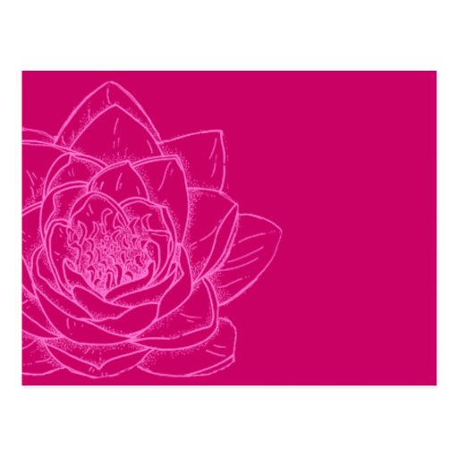 Illustriertes Blumen-Rosa-moderne Postkarte