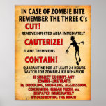 "IM FALLE DES ZOMBIE-BISSES" Plakat verärgerter Jo