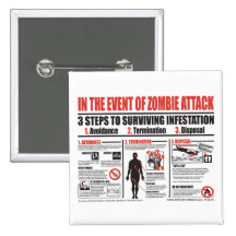 Im Falle Zombie-Angriff KNOPFES Anstecknadelbutton