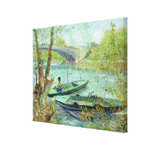 Im Früjahr fischen. Pont de Clichy, 1887 Galerie Gefaltete Leinwand