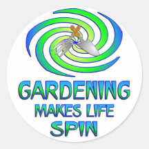 Im Garten arbeitendrehbeschleunigungen Sticker