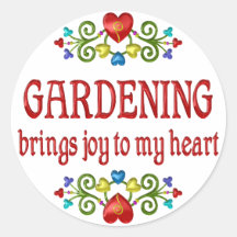 Im Garten arbeitenfreude Runde Sticker