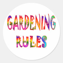 Im Garten arbeitenregeln Runder Sticker