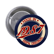 Im Jahre 1987 gemacht Anstecknadelbuttons
