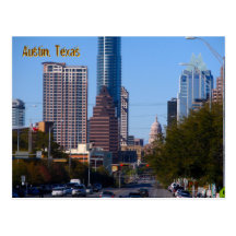 Im Stadtzentrum gelegenes Austin, Texas, laut gesu Postkarten