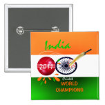 Indien 2011 Weltmeisterschaft des Kricket-ICC verf Anstecknadelbutton