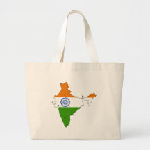 Indien-Flaggen-Karte Größengleich Leinentaschen