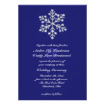 Indigo der Winter-Schneeflocke-Hochzeits-Einladung