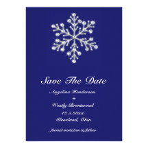 Indigo der Winter-Schneeflocke Save the Date Ankündigungskarte