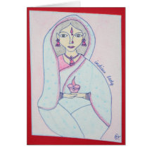 Indische Dame - Dame mit einer Lampe Karten