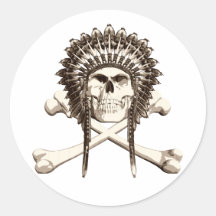 Indischer Totenkopf mit gekreuzter Knochen Sticker