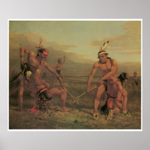 Indisches Ball-Spiel, 1843, amerikanische Westmale Posterdrucke