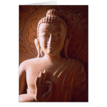 Indisches hölzernes Schnitzen von Buddha Grußkarten