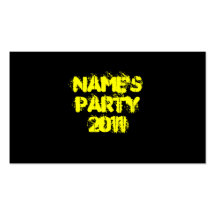 Individueller Name. Party 2011. Gelb und Schwarzes Visitenkarten Vorlage