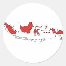 Indonesien-Flaggenkarte Aufkleber
